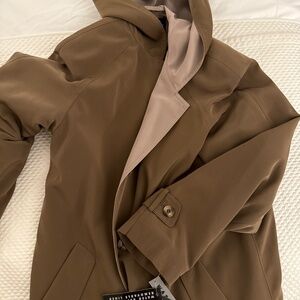 Gallery Water Repellant Washable COAT, Taupe W Removable Lining Sz 2P NWT